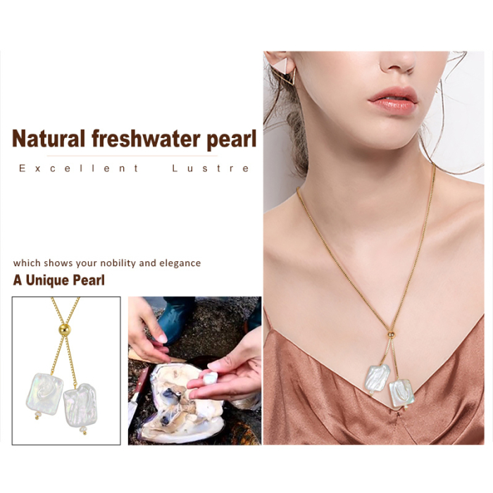 Colier argint 925 placat cu aur 14K cu perle naturale [9]