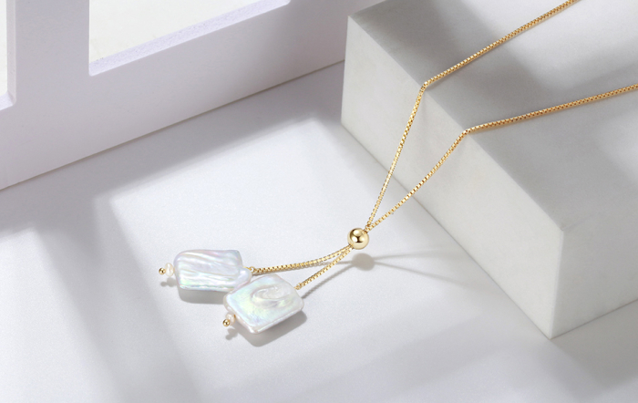 Colier argint 925 placat cu aur 14K cu perle naturale [10]