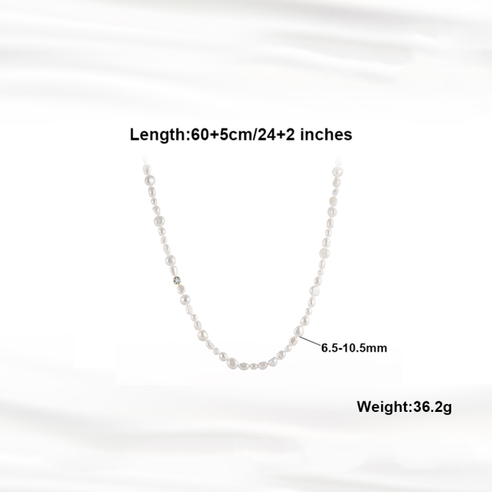 Colier argint 925 placat cu aur 14K cu perle naturale [6]