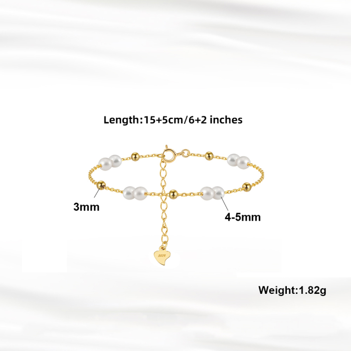 Set Faith colier si bratara argint 925 placat cu aur 14K cu perle naturale [11]