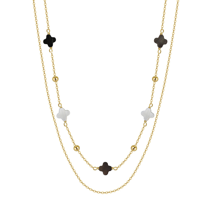 Colier argint 925 placat cu aur 14K cu sidef [1]