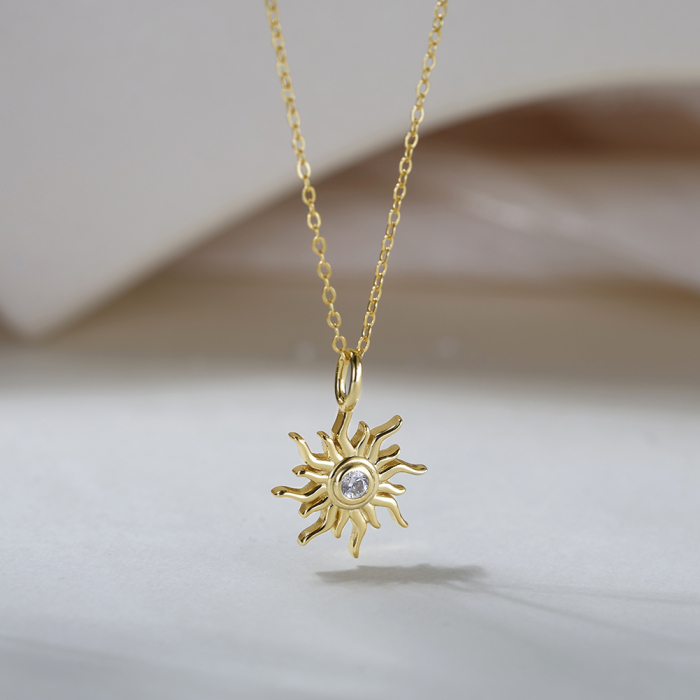 Colier argint 925 placat cu aur 14K cu zirconiu [4]
