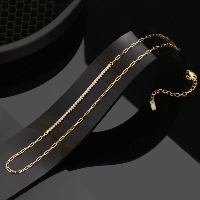 Colier tennis argint 925 placat cu aur 14K cu zirconiu [3]