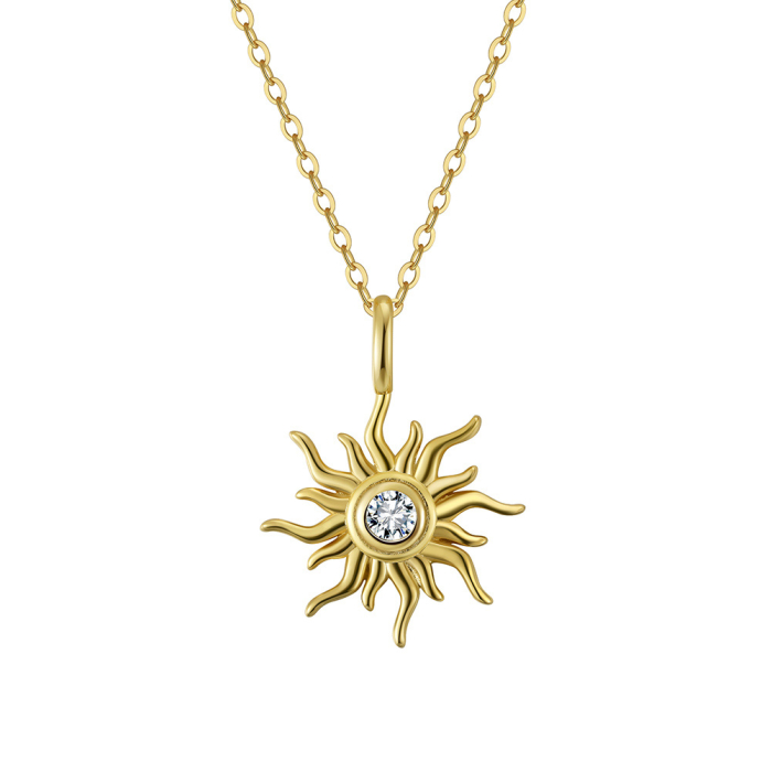 Colier argint 925 placat cu aur 14K cu zirconiu [1]