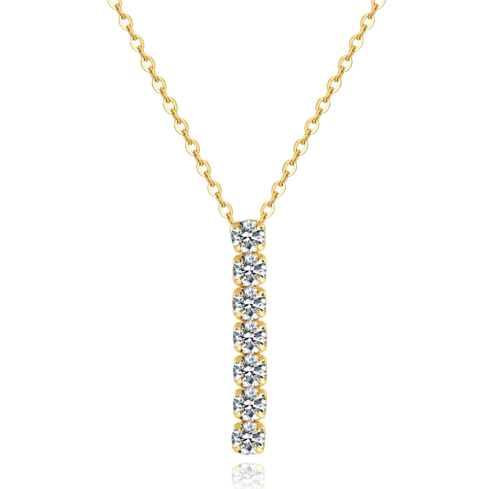 Colier argint 925 placat cu aur 14K cu zirconiu [1]