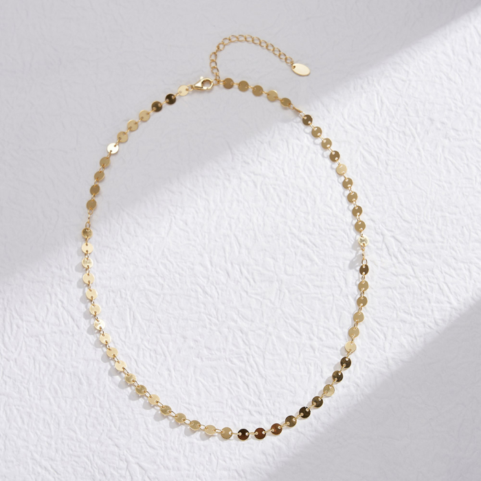 Colier argint 925 placat cu aur 14K, cu banuti [3]