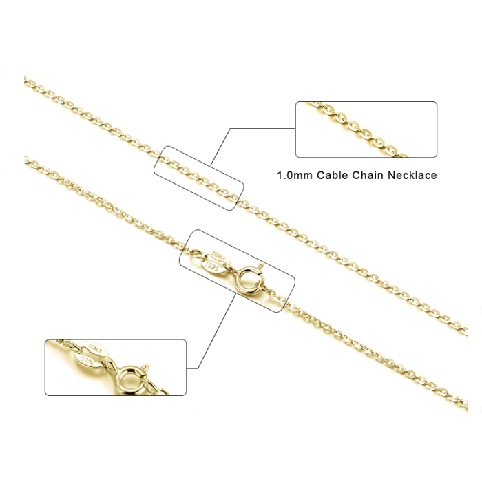 Colier argint 925 placat cu aur 18K, 45 cm [7]