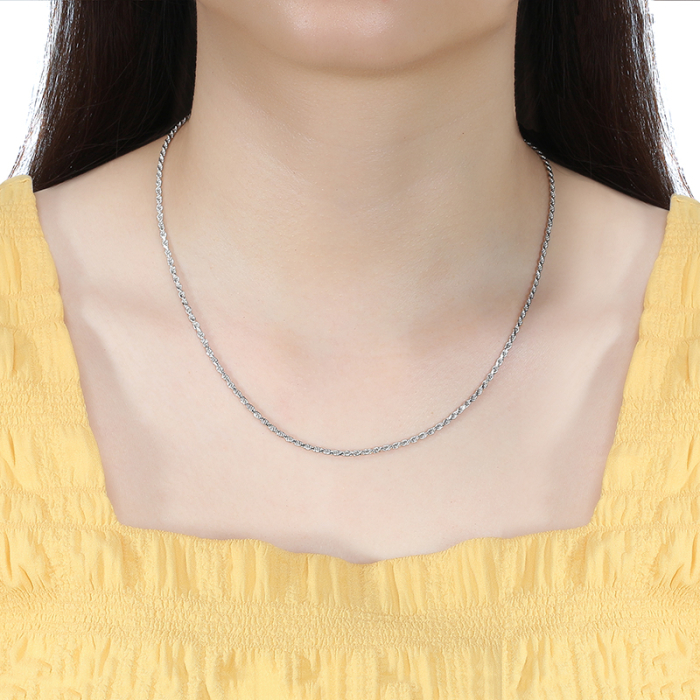 Colier argint 925 placat cu rodiu, impletit, UNISEX, 50 cm, 2,3 mm [4]