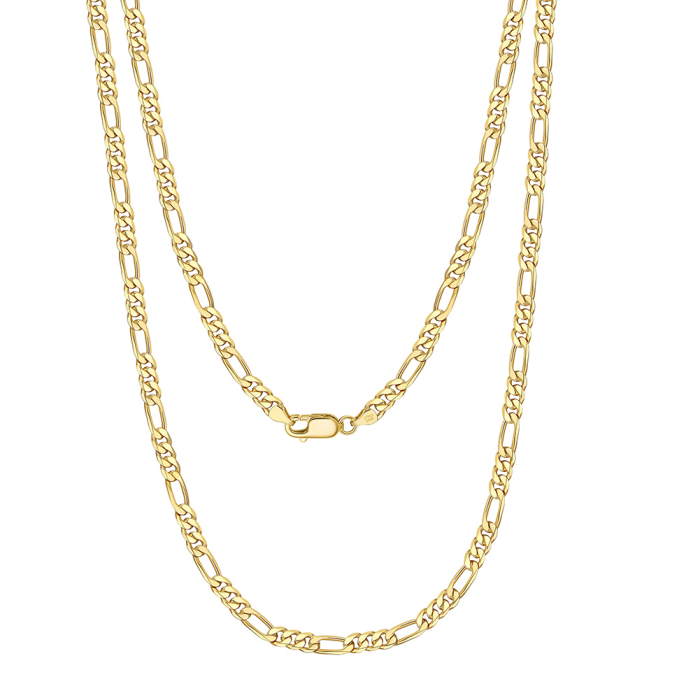 Colier argint 925 placat cu aur 18K, FIGARO, UNISEX,  55 cm, 3,3 mm [1]