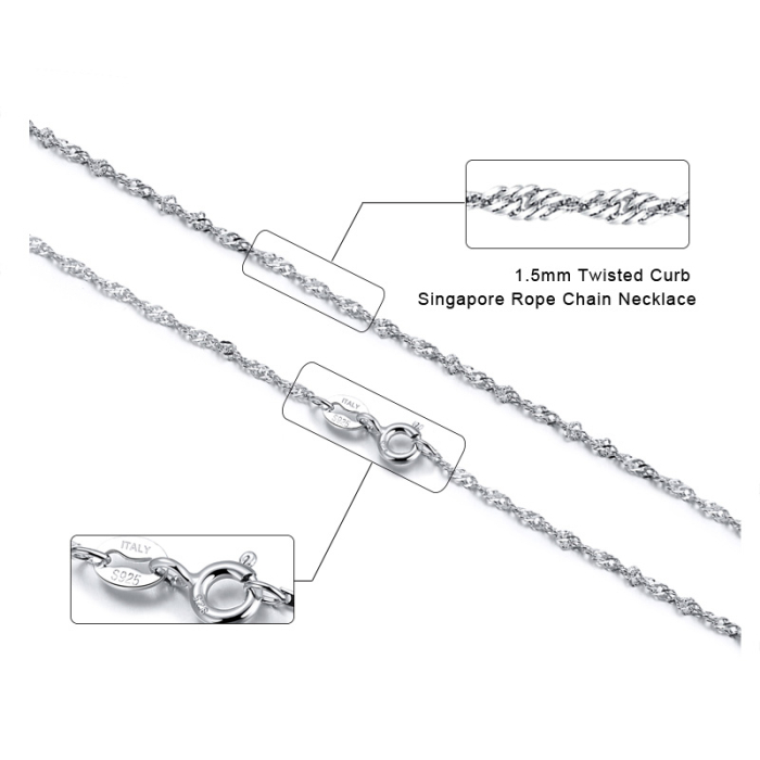 Colier argint 925 rasucit placat cu rodiu, 60 cm, 1,5 mm [6]