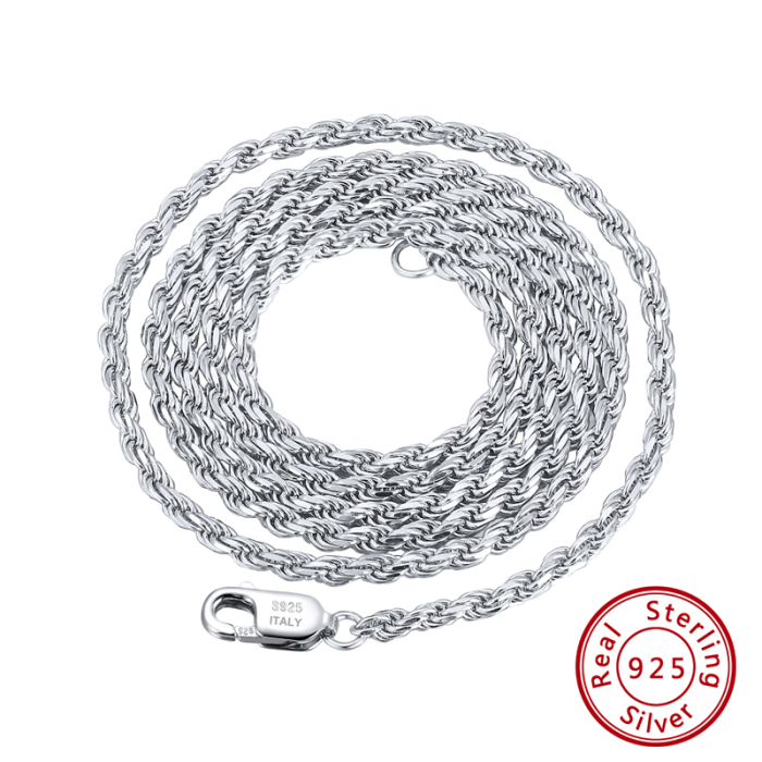 Colier argint 925 placat cu rodiu, impletit, UNISEX, 50 cm, 2,3 mm [3]