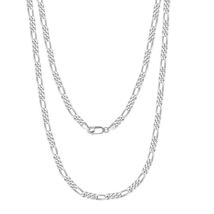 Colier argint 925 placat cu rodiu, FIGARO, UNISEX, 50 cm, 3,3 mm [1]