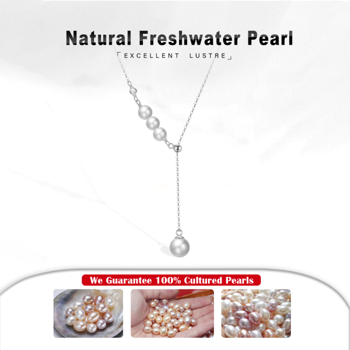 Colier argint 925 placat cu rodiu cu perle naturale [5]