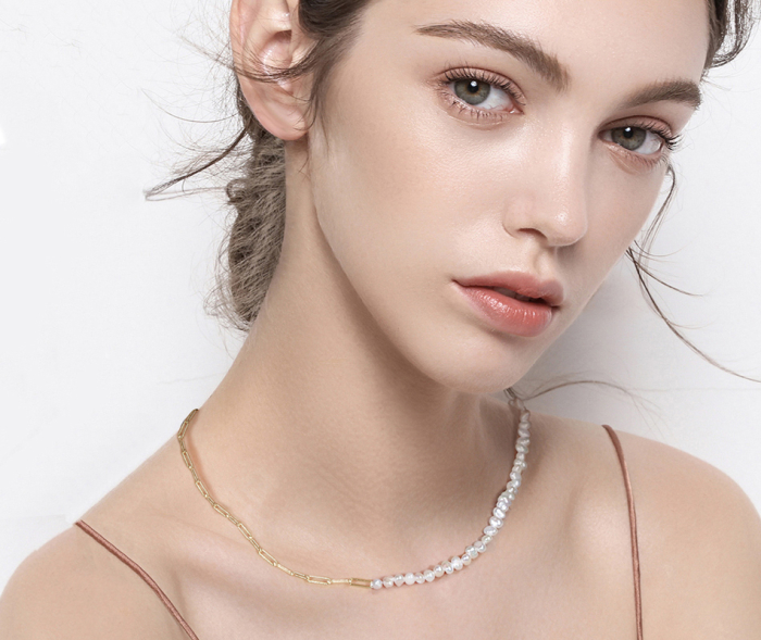 Colier argint 925 placat cu rodiu cu perle naturale [6]