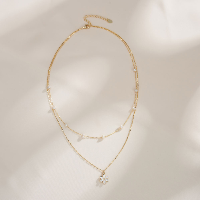 Colier argint 925 placat cu aur 14K cu perle naturale [4]