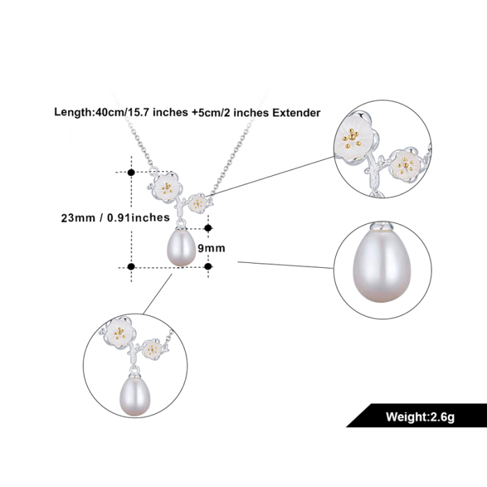 Colier argint 925 placat cu rodiu cu perle naturale si zirconiu [9]