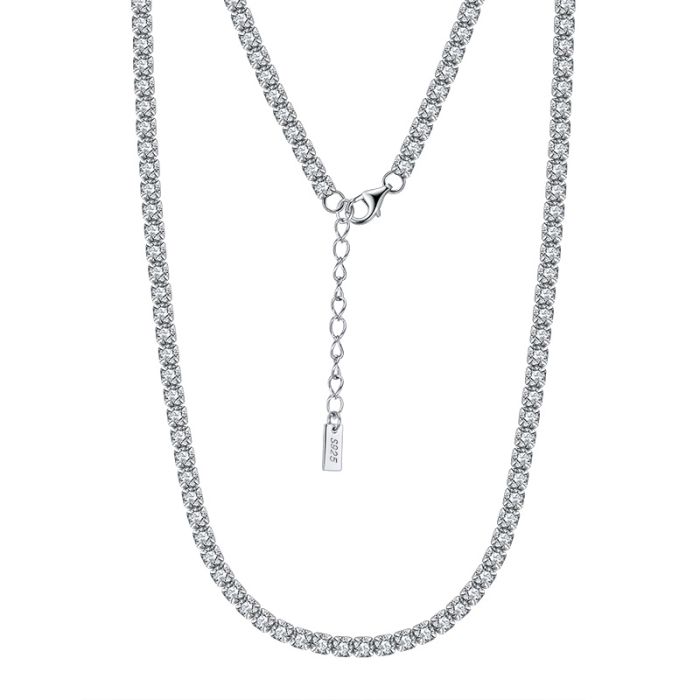Colier argint 925 placat cu rodiu cu zirconiu, 40 cm, 1,5 mm [1]