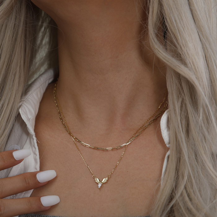 Colier argint 925 placat cu aur 14K cu zirconiu [3]