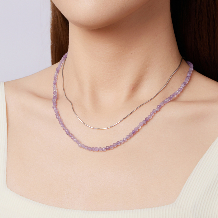 Colier argint Ametist Natural [13]