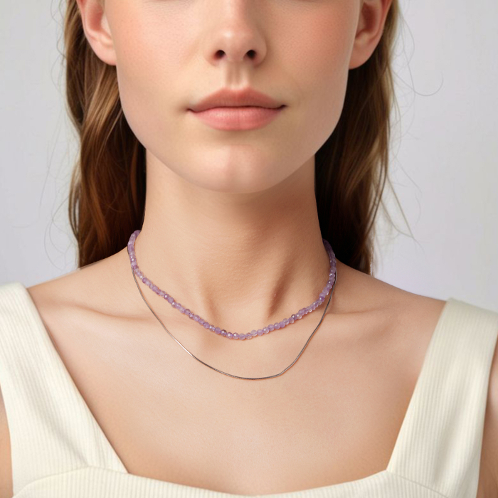 Colier argint Ametist Natural [11]