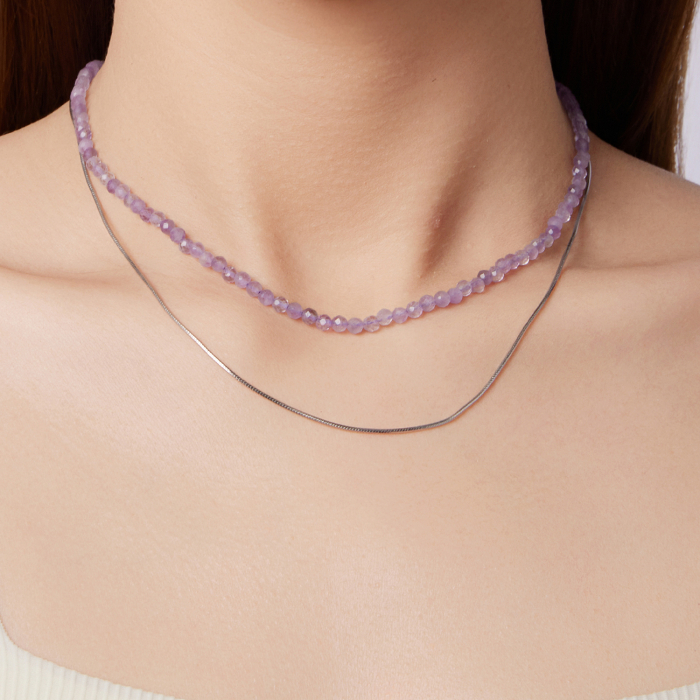 Colier argint Ametist Natural [12]