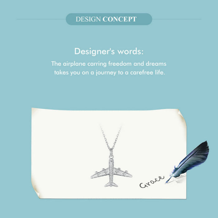 Colier argint cu avion [12]