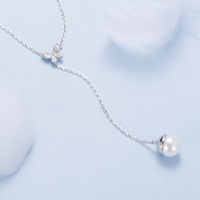 Colier argint cu fluture si perla [7]