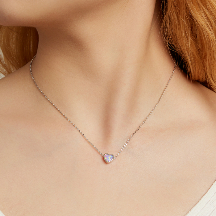 Colier argint cu inima de opal, [4]
