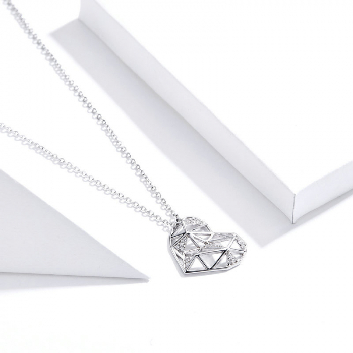 Colier argint cu inima si zirconii [5]