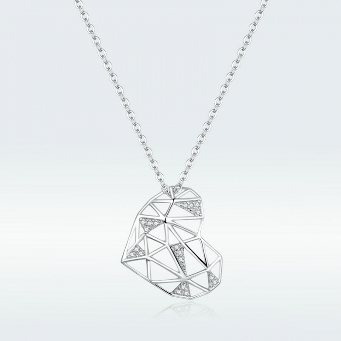 Colier argint cu inima si zirconii [9]