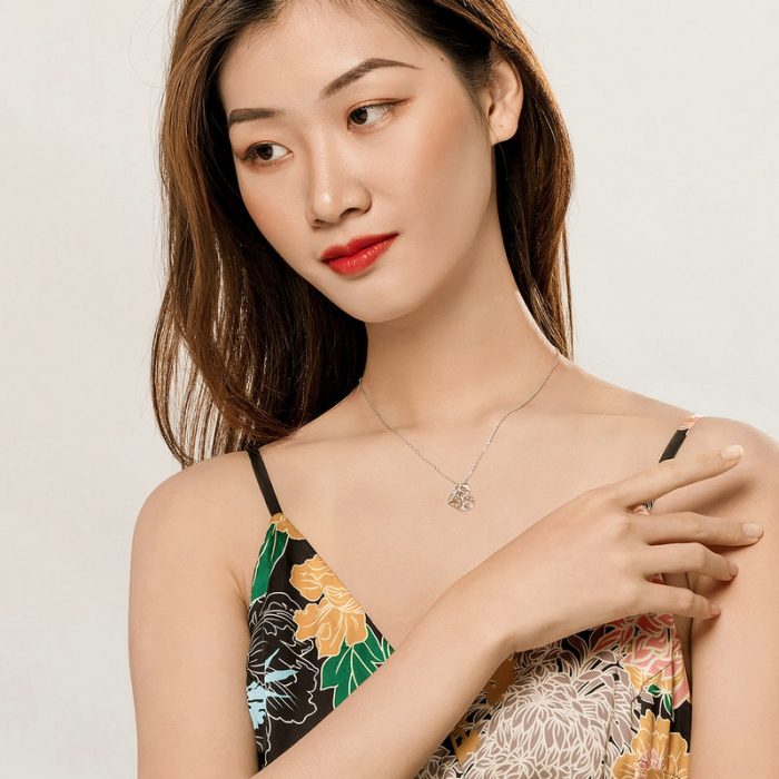 Colier argint cu inima si zirconii [4]