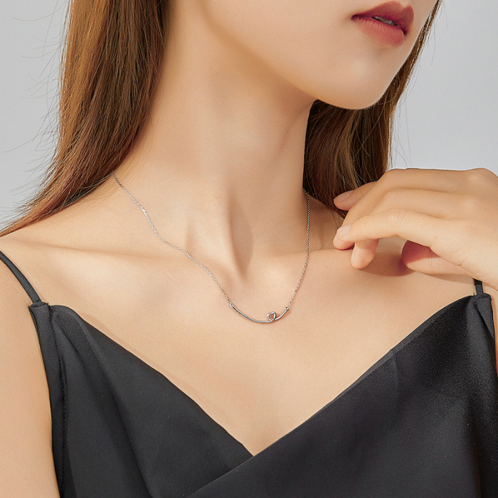 Colier argint cu inimioara placat cu rodiu [4]