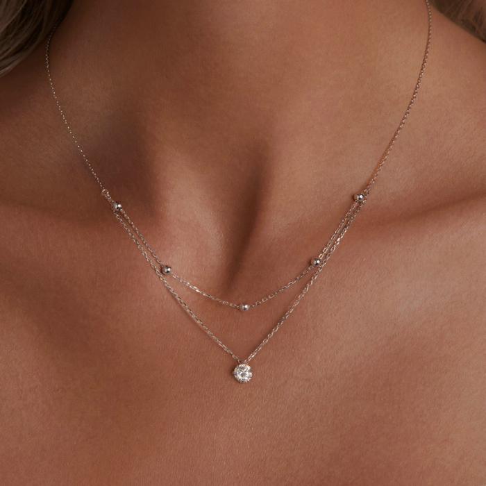 Colier argint cu Moissanite [2]