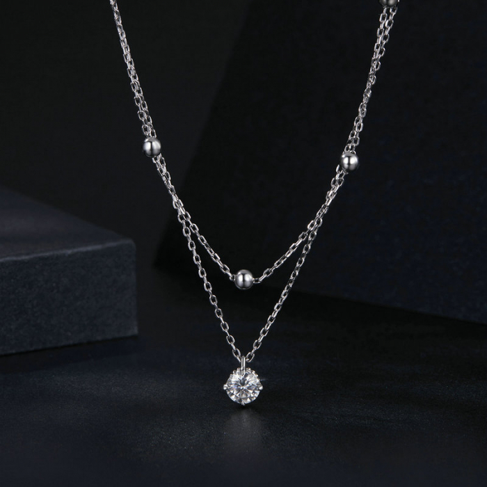 Colier argint cu Moissanite [8]