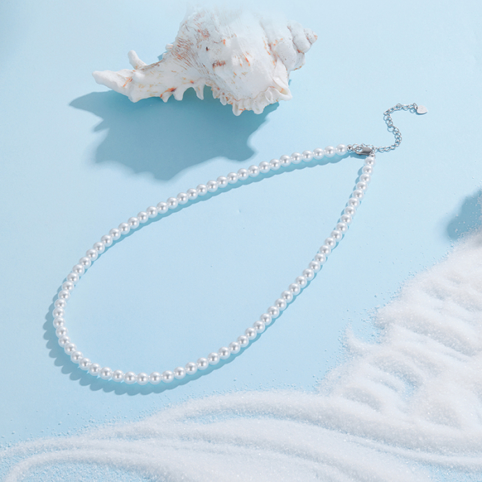 Colier argint cu perle 5 mm [8]