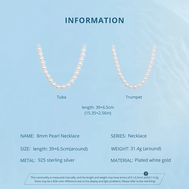 Colier argint cu perle 5 mm [10]