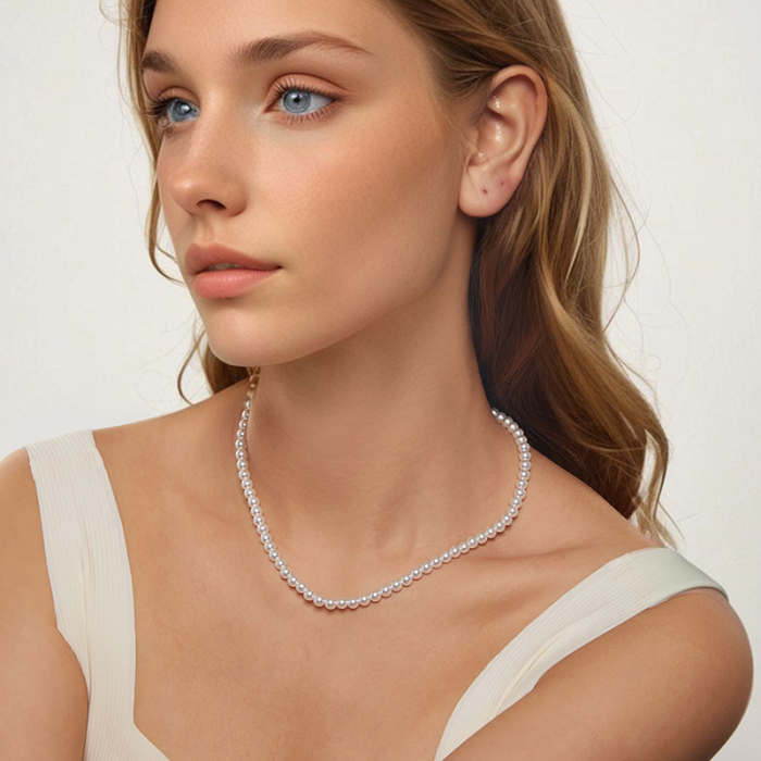 Colier argint cu perle 5 mm [4]