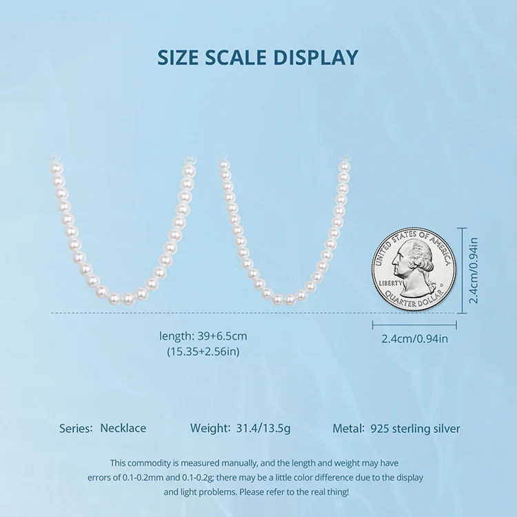 Colier argint cu perle 5 mm [12]