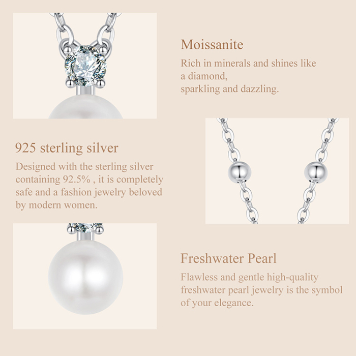 Colier argint cu perle naturale si moissanite [11]