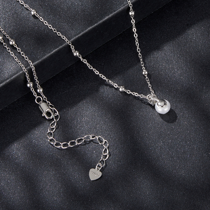 Colier argint cu perle naturale si moissanite [3]