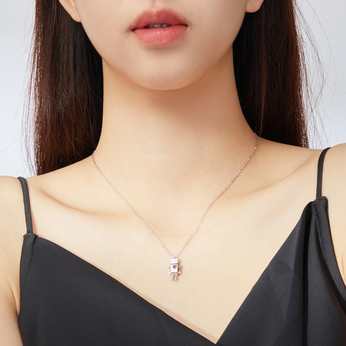 Colier argint cu robotel amorezat [7]