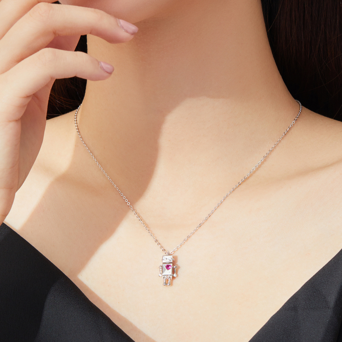 Colier argint cu robotel amorezat [2]