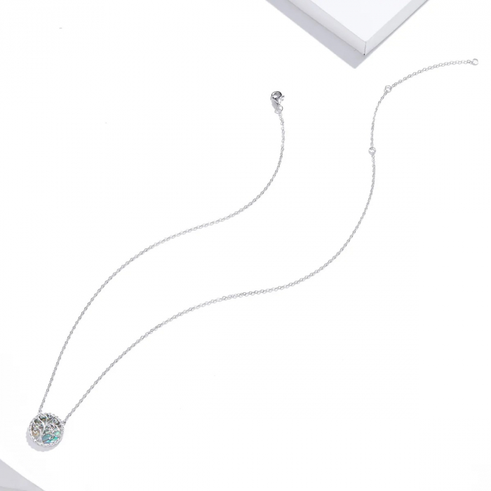 Colier argint cu scoica si copacul vietii [3]