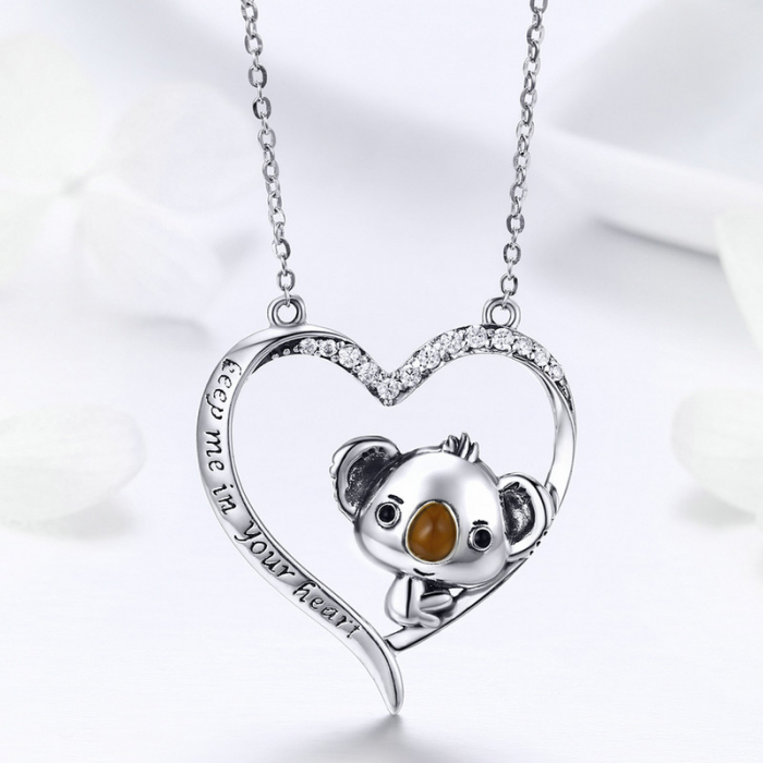 Colier argint cu ursulet panda si mesaj de dragoste [6]