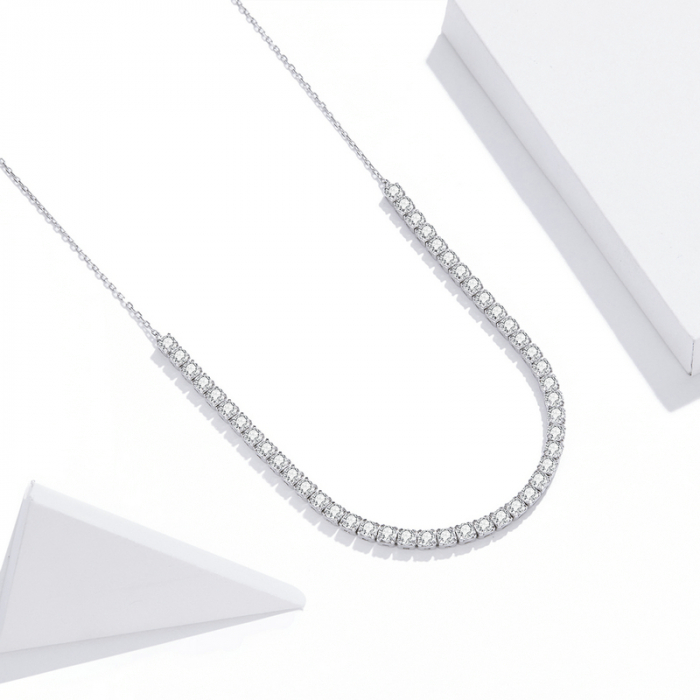 Colier argint tenis reglabil cu zirconii Shining Choker [3]