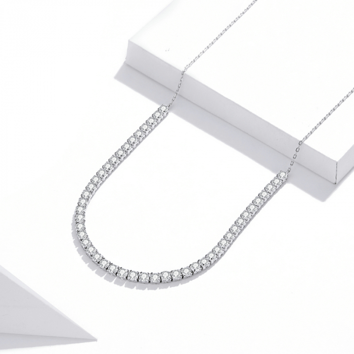 Colier argint tenis reglabil cu zirconii Shining Choker [6]