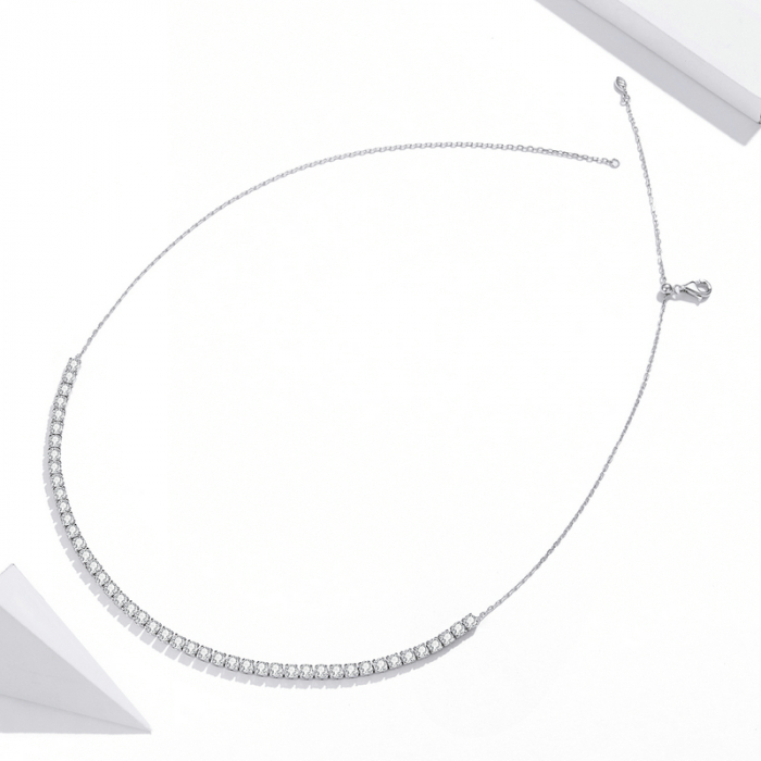 Colier argint tenis reglabil cu zirconii Shining Choker [8]
