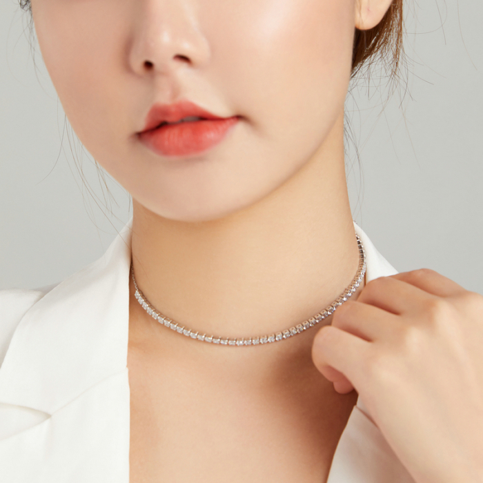 Colier argint tenis reglabil cu zirconii Shining Choker [2]