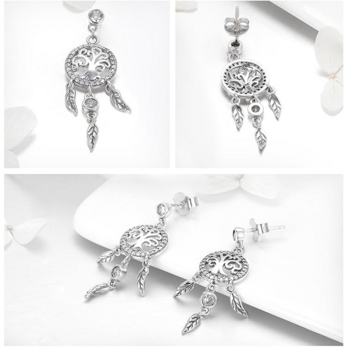 Cercei argint Dream Catcher cu Copacul Vietii [3]