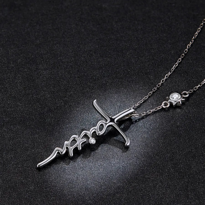 Colier argint cruce Faith cu zirconii [5]